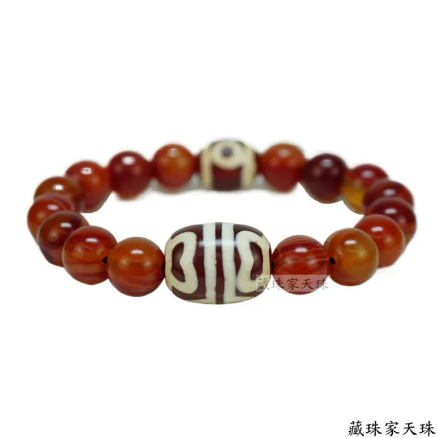 【藏珠家】紅玉髓蓮花虎牙天珠手鍊