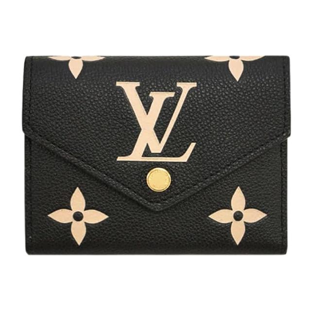 LV LOUIS VUITTON路易威登 M80968 Victorine 系列 Empreinte 雙色牛皮三折暗釦短夾