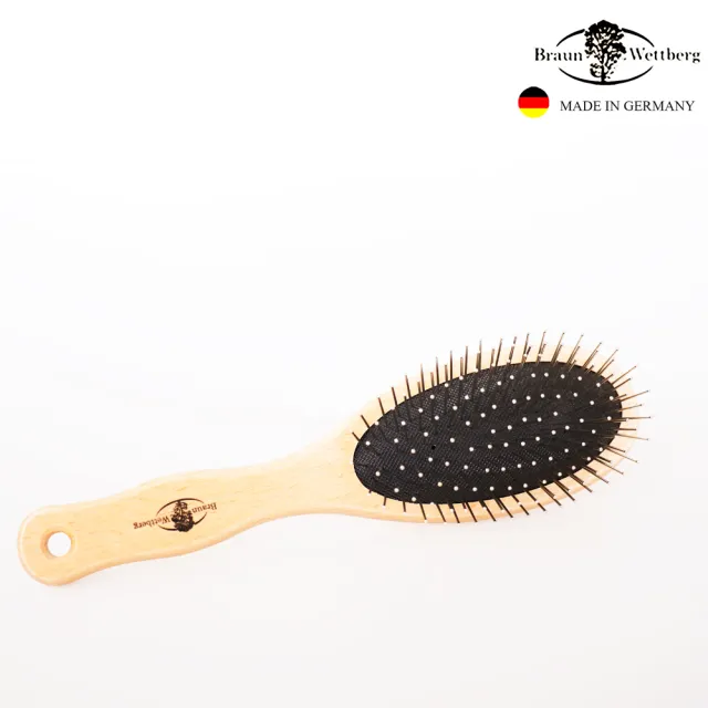 【BRAUN WETTBURG 珀薇】德國製真鋼好不銹鋼圓珠氣墊柔順美髮梳(順髮梳/梳頭造型美容/雙11)