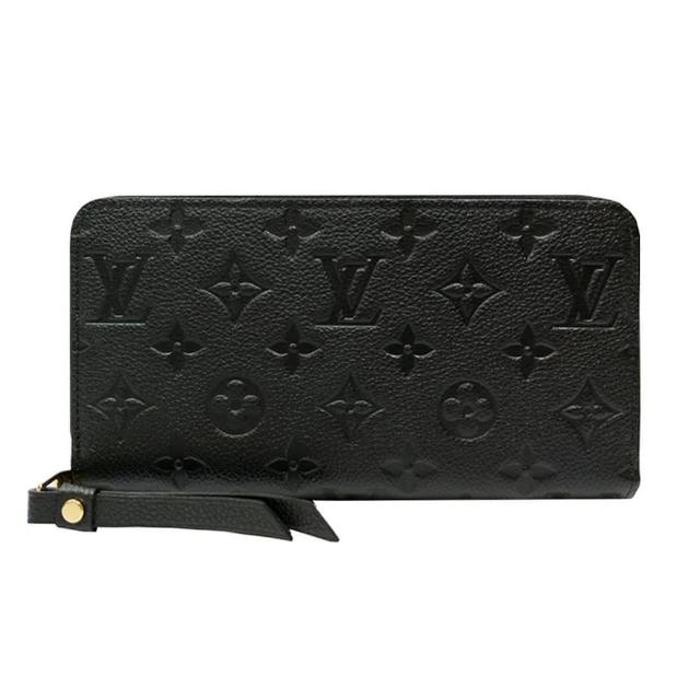 【Louis Vuitton 路易威登】M61864 經典Monogram Empreinte柔軟粒面壓花牛皮拉鍊長夾(黑色)