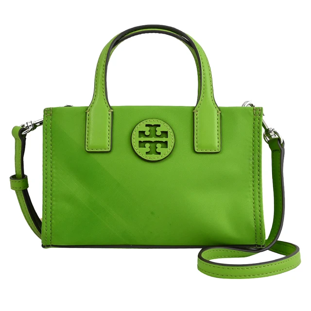 TORY BURCH ELLA 簡約雙T LOGO尼龍拼接迷你手提包兩用包(全新福利品)