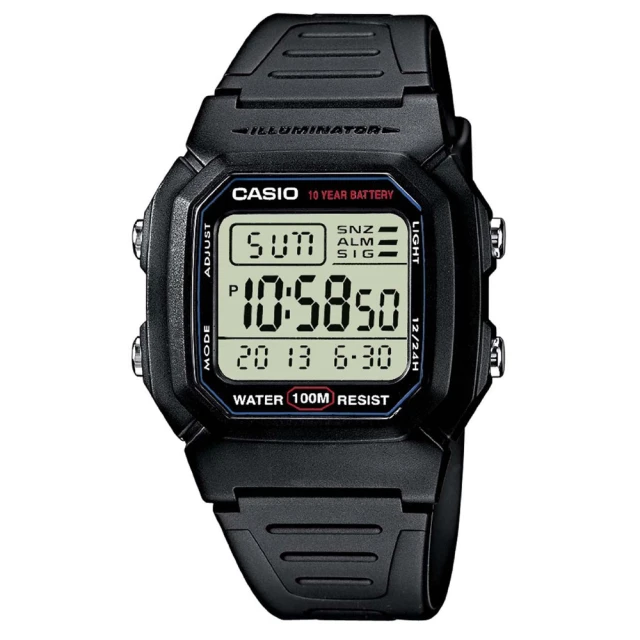 CASIO 卡西歐 W-800H-1A(防水100米 當兵 學生 運動首選)