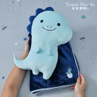 【Tonia Nicole 東妮寢飾】活動品-環保印染100%精梳棉兩用被床包組-太空寶貝+龍龍迪諾兩用抱枕毯(雙人)