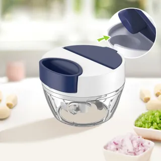 【Quasi】樂易拉可掀蓋旋轉切碎料理器_買一送一(12.5x9.5cm/400ml)
