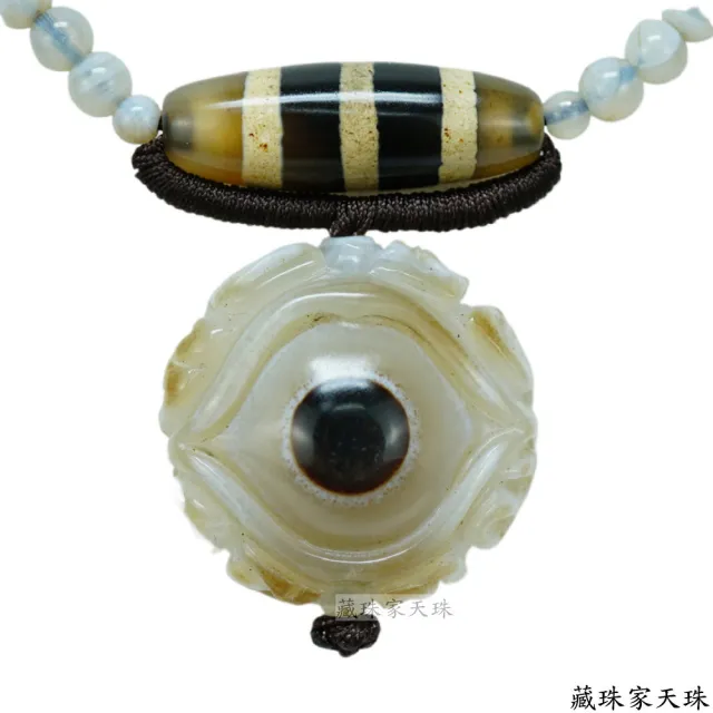 【藏珠家】精品31mm財咒天眼+十字金剛杵天眼天珠項鍊