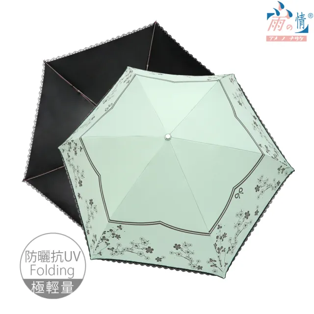 【雨之情】防曬膠超輕星燦金蕾絲摺疊傘(雨傘/折疊傘/遮陽傘/防曬)