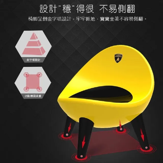 【Lamborghini 藍寶堅尼】藍寶堅尼兒童蛋椅(久達尼 藍寶堅尼  兒童椅 小凳子)