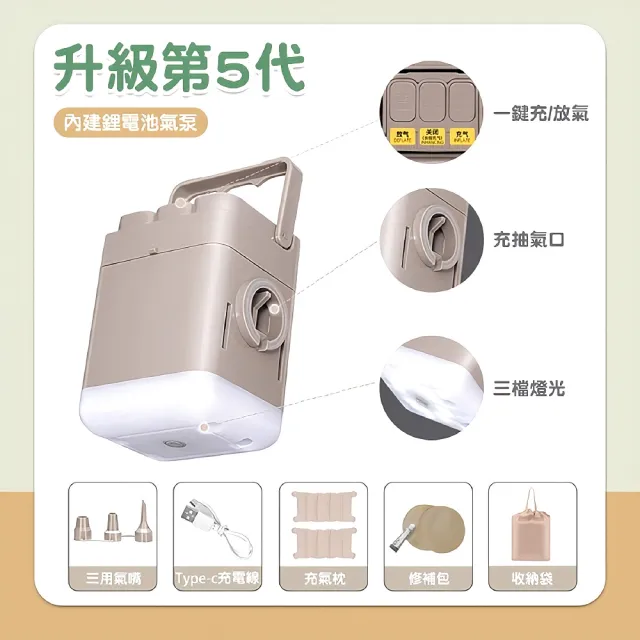 【FJ】附充氣泵-1款多用自動充放氣加厚充氣床墊TN29(升級款-可單人/雙人/單人加高模式)