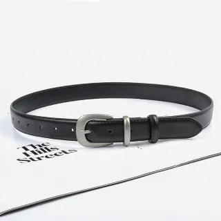 【MoonDy】腰帶 褲帶 女皮帶 精品皮帶 棕色腰帶 銀扣腰帶 真皮皮帶 西裝皮帶 牛皮帶 老錢 