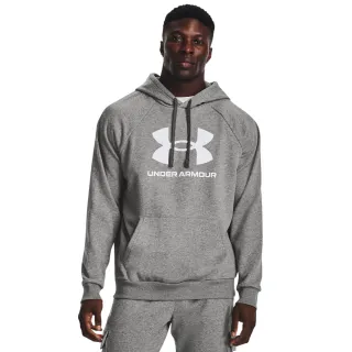 【UNDER ARMOUR】UA 男 Rival Fleece Logo 長袖帽T_1379758-025(灰色)