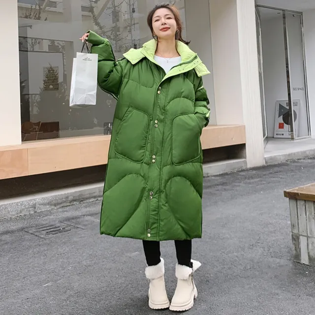 【巴黎精品】現貨+預購 真羽絨90%鴨絨羽絨外套羽絨衣夾克(保暖撞色雙面羽絨服女外套2色a1ii10)