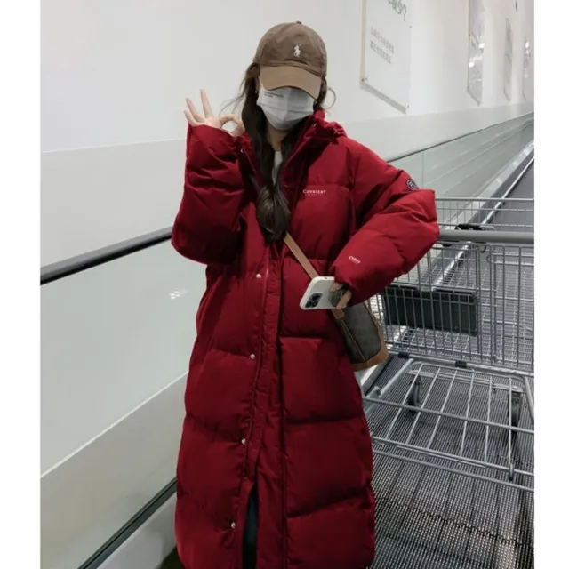 【巴黎精品】現貨+預購 真羽絨90%鴨絨羽絨外套羽絨衣夾克(保暖韓系長版白鴨絨麵包服女外套2色a1ii9)