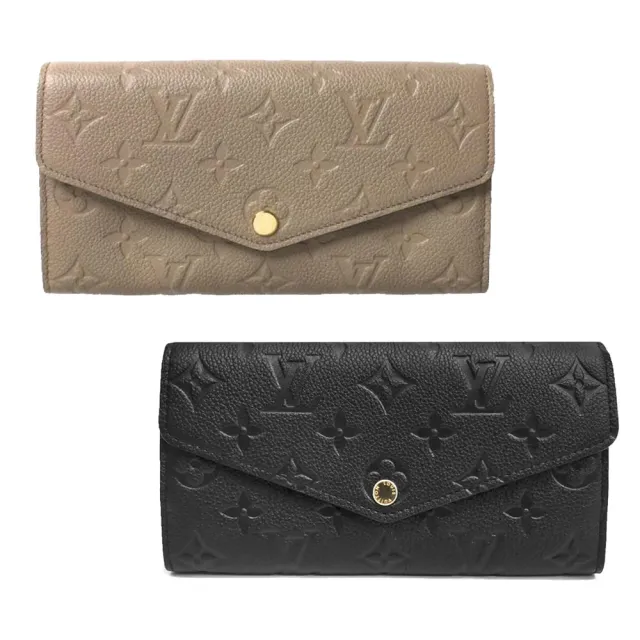 【Louis Vuitton 路易威登】經典SARAH系列Empreinte牛皮信封式長夾(顏色任選)