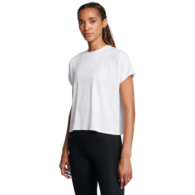 【UNDER ARMOUR】UA 女 Vanish Energy 印花短袖T-Shirt_1388644-100(白色)