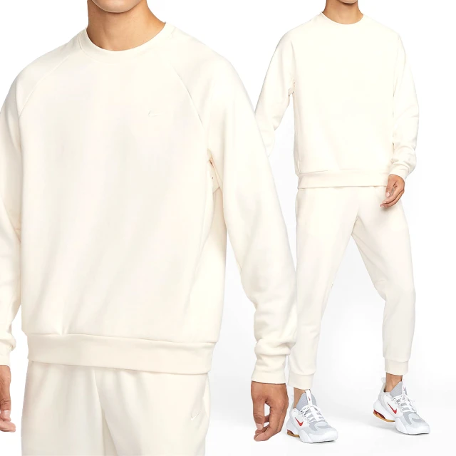 NIKE 耐吉 UV Primary LS Crew 男款 米色 運動 休閒 圓領 上衣 毛圈布 長袖 FZ0972-110