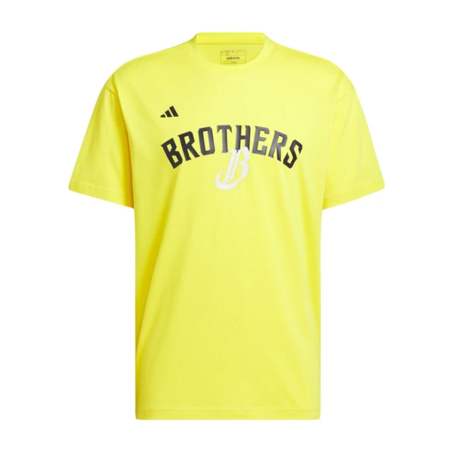 adidas 愛迪達 CTBC BROS BB T 男女 短袖 上衣 T恤 國際版 中信兄弟棒球隊 亮黃(JL6221)