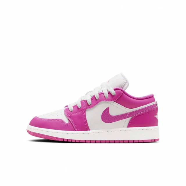 NIKE 耐吉 AIR JORDAN 1 LOW GS 女鞋 大童 休閒鞋 白 桃紅(FV8486600)