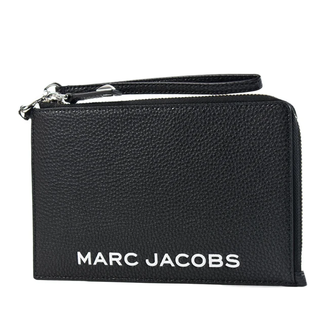 MARC JACOBS 馬克賈伯 荔枝紋牛皮L型拉鍊手掛大手拿包-黑色