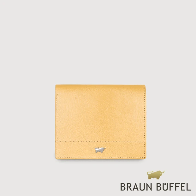 BRAUN BUFFEL 德國小金牛 台灣總代理 依雅娜 4卡兩折短夾-淺棕色(BF853-401-CR)