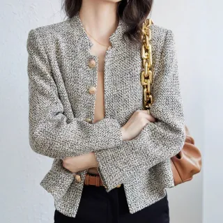 【Alishia】質感小香風立領短版女外套 M-2XL(灰色)