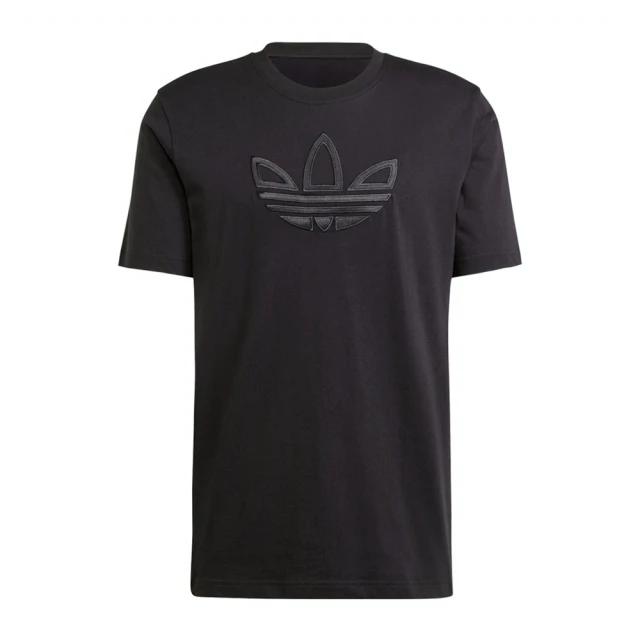 adidas 愛迪達 Outline Tee 男 短袖 上衣 T恤 運動 經典 三葉草 棉質 舒適 黑(IY4882)