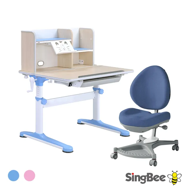 【SingBee 欣美】寬90cm 兒童成長桌椅SBC-601&611+138(非凡雙板桌 書桌椅 兒童桌椅 兒童書桌椅 升降桌)