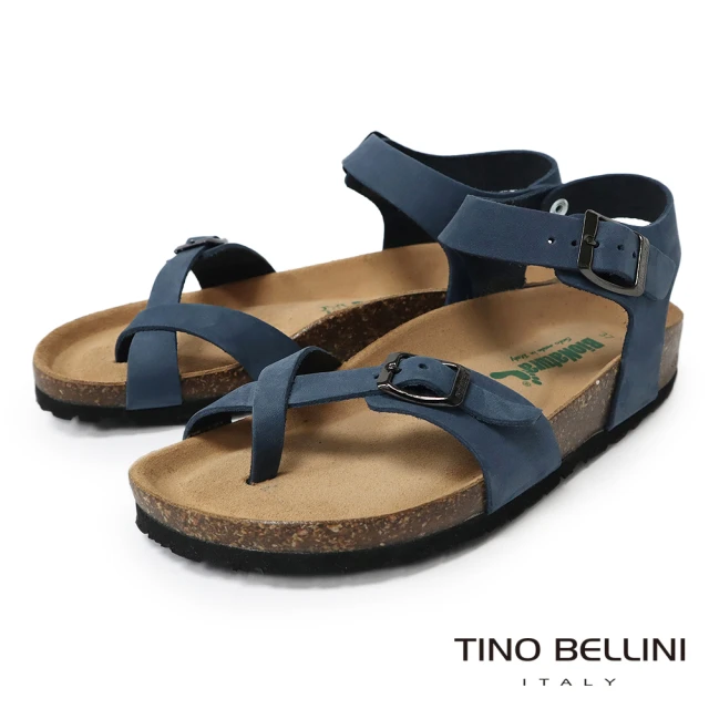 TINO BELLINI 貝里尼 交叉套趾涼拖鞋FSJB002-4(藍色)