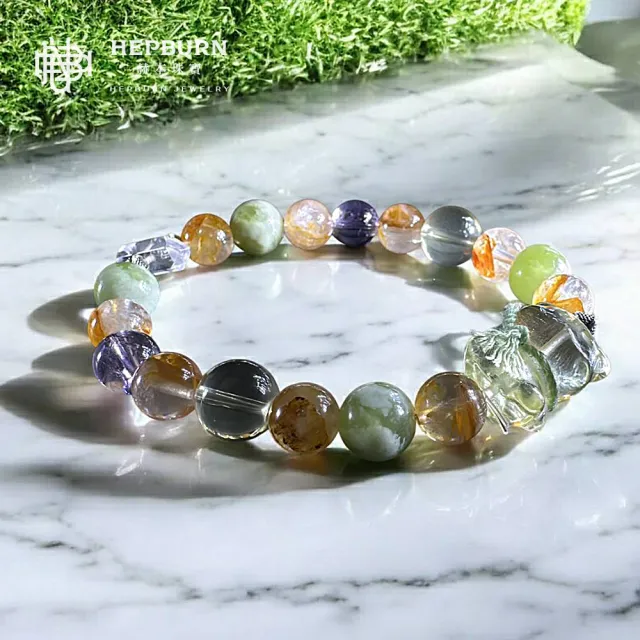 【赫本珠寶】DIY設計款黃水晶小熊彩多寶水晶手鍊(8mm)