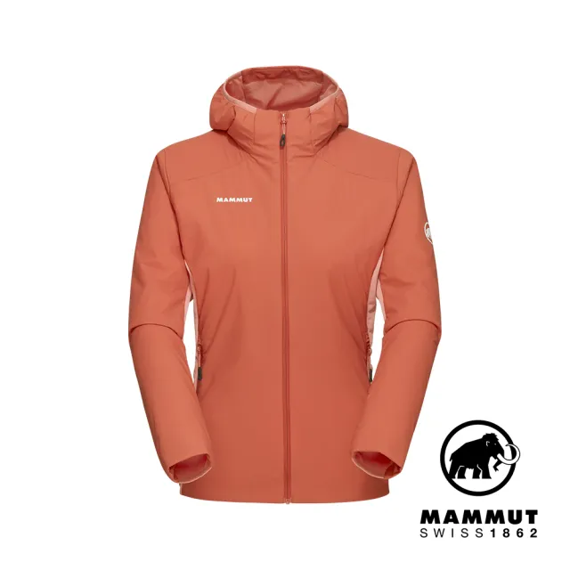 【Mammut 長毛象官方直營】Rime Light IN Flex Hooded 機能化纖連帽外套 磚紅/石英粉 女款 #1013-03170