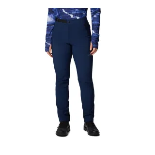 【Columbia 哥倫比亞】女款-極暖防潑軟殼長褲-深藍(UAR00130NY/IF)