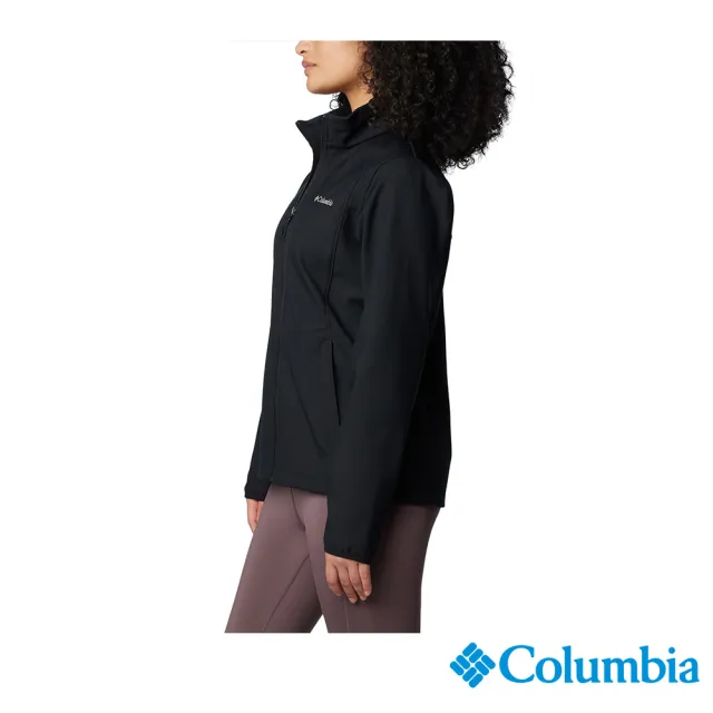 【Columbia 哥倫比亞】女款-防潑立領軟殼外套-黑色(UWR16840BK/IF)