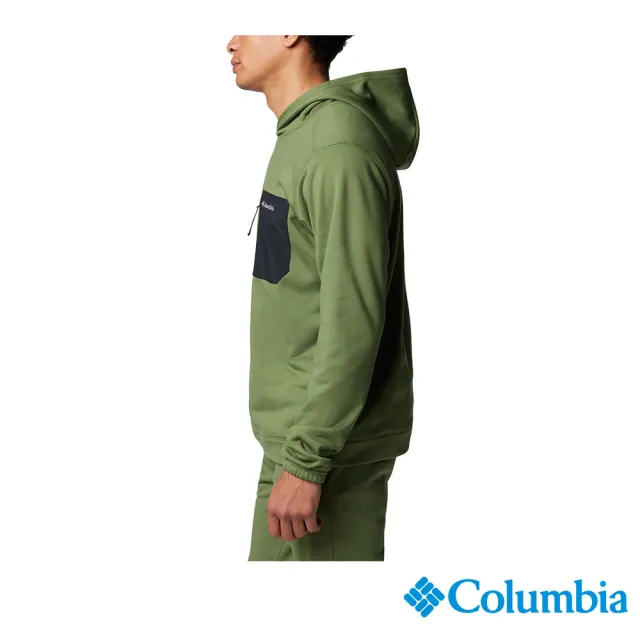 【Columbia 哥倫比亞】男款-快排連帽長袖上衣-綠色(UAE89020GR/IF)