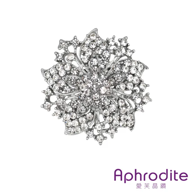 【Aphrodite 愛芙晶鑽】滿鑽胸針 紫荊胸針 花朵胸針/奢華滿鑽紫荊花朵造型胸針(8色任選)