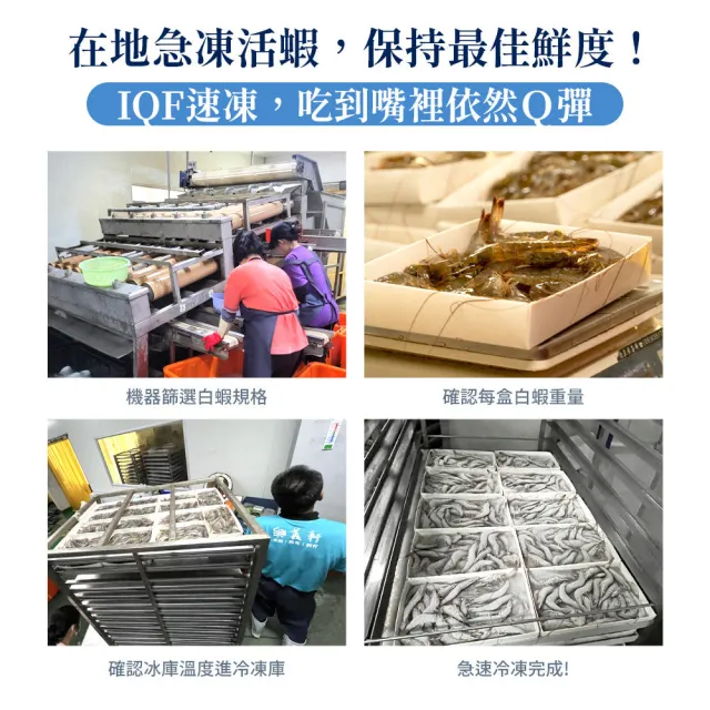 【幸美生技】台灣冷凍無毒白蝦600gx3盒(40-50/kg   加贈鮮凍白花菜米1kg/包)