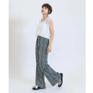 【fancyeva】幾何波普印花寬褲(黑、B2240C-038)