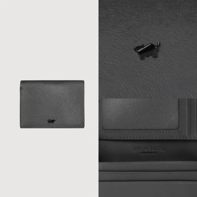 【BRAUN BUFFEL 德國小金牛】依雅娜 名片夾-黑色(BF853-141-BK) 送禮推薦