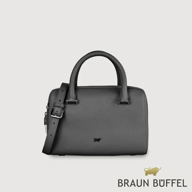 【BRAUN BUFFEL 德國小金牛】依雅娜 小波士頓包-黑色(BF853-35-BK) 女包送禮推薦