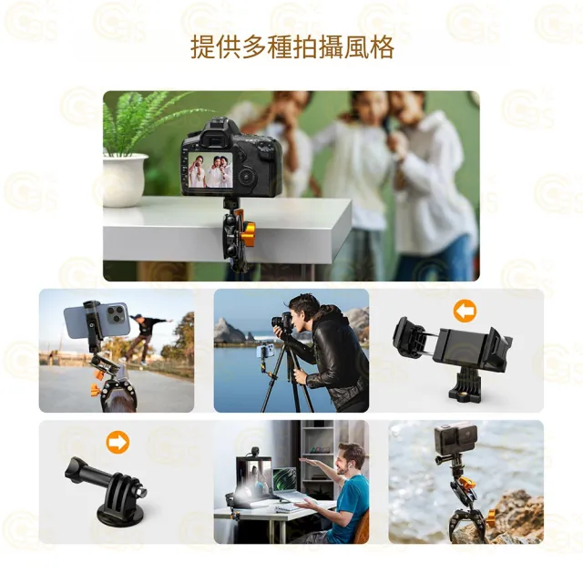 【K&F Concept】MS13 多功能超級夾帶球頭魔力臂(攝影固定支架 C型夾 配件 蟹鉗夾 大力豌豆夾)