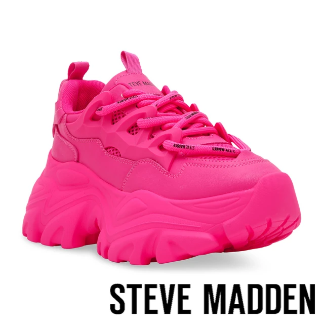 steve madden ROULETTE 休閒拼接綁帶老爹鞋(桃紅色)