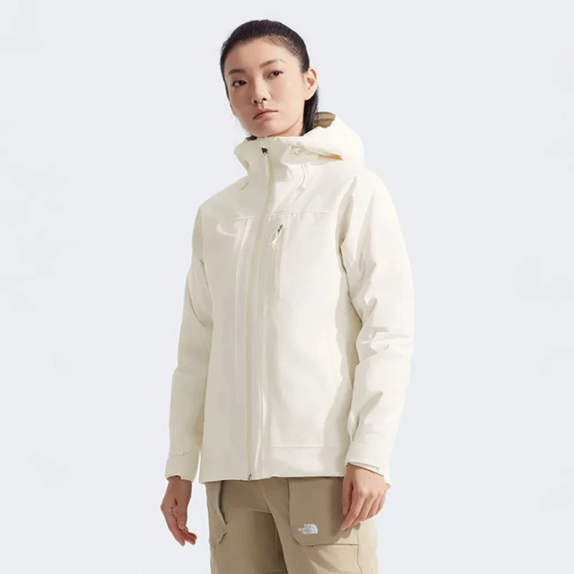 The North Face 北臉 外套 女款 運動連帽外套 三合一 防潑水 羽絨膽 W NORTH TABLE 米白 NF0A89Y7QLI