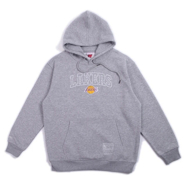 Mitchell & Ness NBA Arch Logo Hoodie 帽Tee 湖人 灰(NBA 經典球隊帽Tee)