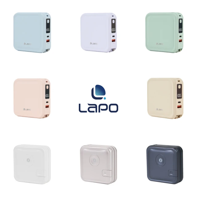 LaPO 超進化八合一 WT-08 10000mAh 雙孔輸出多功能無線充行動電源(自帶線/無線/磁吸Apple Watch)