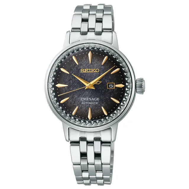 【SEIKO 精工】Presage 限量調酒師東京夜景機械女錶-黑x銀/30.3mm七夕情人節  禮物(SRE015J1/2R05-00C0D)