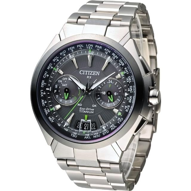 【CITIZEN 星辰】手錶 Eco-Drive王者旗艦衛星對時鈦金屬腕錶-灰面/CC1086-50E(保固二年)