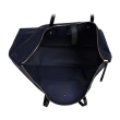 【BALLY】經典紅白條紋可折疊尼龍大款托特包_附收納袋(墨藍色)