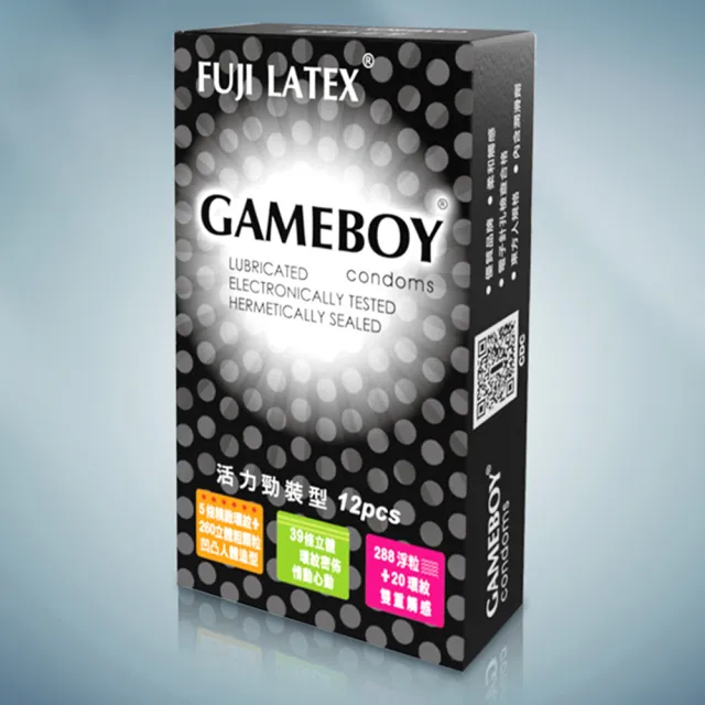 【GAMEBOY 勁小子】活力勁裝型｜保險套 衛生套 12入(保險套 衛生套 情趣 情趣職人)