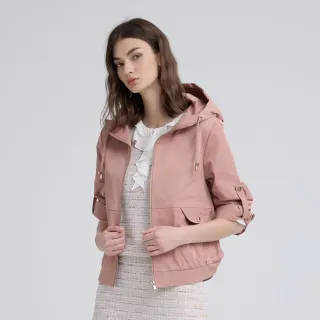 【ILEY 伊蕾】素雅挺版連帽風衣外套(粉；M-XL；1243534901)