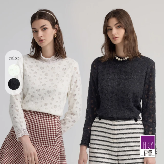 ILEY 伊蕾 撞色格紋假兩件襯衫上衣(深藍；M-2L；12