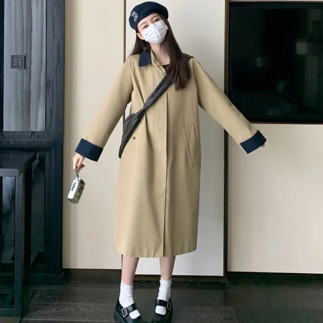 【巴黎精品】現貨+預購 風衣外套休閒大衣(小個子中長款休閒韓系女外套a1ih60)