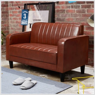 【H&D 東稻家居】莎莎美式復古風皮沙發-4色-需簡易組裝(復古 雙人座 兩人座 皮沙發 美式)